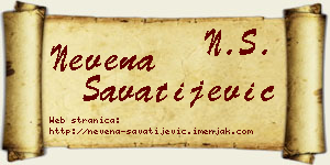 Nevena Savatijević vizit kartica